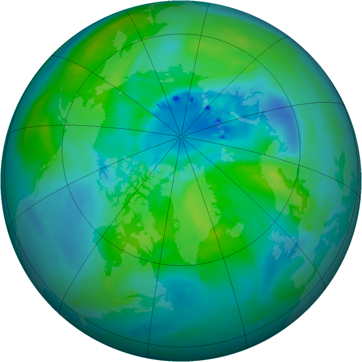 Arctic ozone map for 22 September 2014